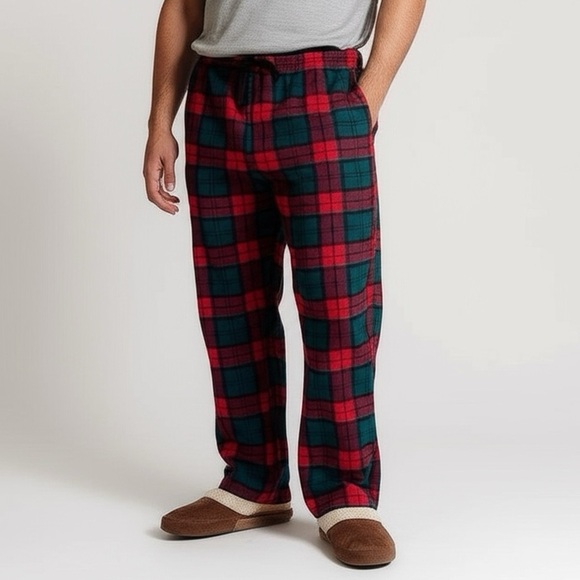 New NAUTICA Super Soft Fleece Plaid Pants Men’s Sz XL Drawstring Pjs Loungwear - Picture 1 of 7